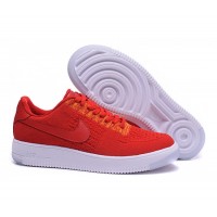 Nike Air Force 1 Flyknit Low Unisex Chaussures Rouge/Blanche 624041-616