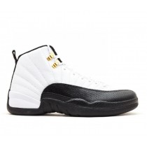 Nike Air Jordan Retro 12 Playoff Noir/Blanche/Or Unisex Chaussures de Basket-ball 130690-125