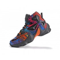 Chaussure de Basket-ball Nike LeBron 13 pour Homme Noir/Hyper Orange/Bleu 807219-008