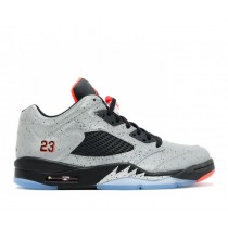 Nike Air Jordan 5 Retro Low "Neymar" pour Homme Chaussures de Basket-ball Argenté/Noir/Orange 846315-025
