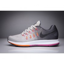 Chaussure de running Nike Air Zoom Pegasus 33 pour Femme Gris/Noir/Orange 831356-008