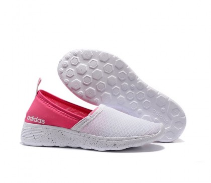 Adidas Neo Lite Racer Slip_On pour Femme Chaussures Blanche/Rose AA5707