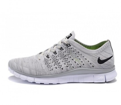 Nike Free Flyknit NSW Loup Gris Unisex Chaussures de course 579959-753