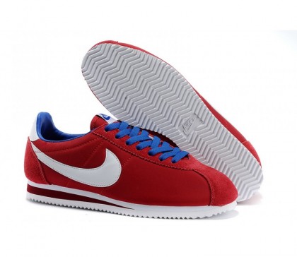 Classic Nike Cortez Nylon Rouge/Bleu Unisex Chaussures 488291-615