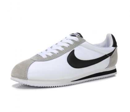 Classic Nike Cortez Nylon Blanche/Gris/Noir Unisex Chaussures 354698-101