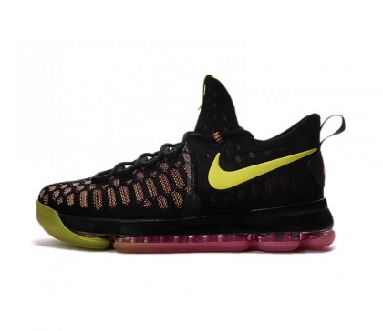 Chaussure de Basket-ball Nike Zoom KD 9 pour Homme Noir Orange Vert 843392-999
