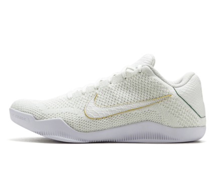Chaussure de Basket-ball Nike Kobe 11 Elite Low PRM Brazil Olympic pour Homme Blanche/Blanche/Hyper Cobalt 889870-114
