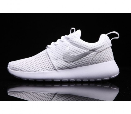 Nike Roshe One BR Blanche/Argenté Femme Chaussure de running 724850-100