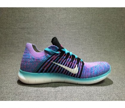 Nike Free RN Flyknit pour Femme Chaussure de running Pueple/Bleu/Noir 831070-401