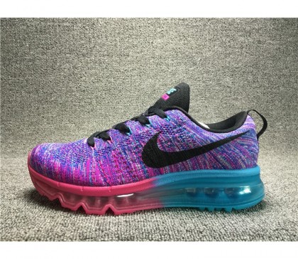 Nike Flyknit Air Max pour Femme Chaussures de course Violet/Bleu/Noir 620659-502