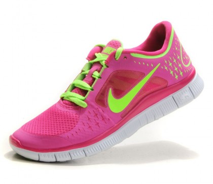 Nike Free Run+ 3 pour Femme Chaussures de course Rose Rouge/Volt 510643-601