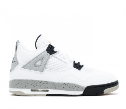 Nike Air Jordan 4 Retro OG BG (GS) "White Cement 2016 Release" Blanche/Rouge/Noir/Tech Gris Femme Chaussures de Basket-ball 836016-192